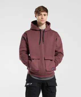 GS x David Laid Hoodie - Magenta Brown