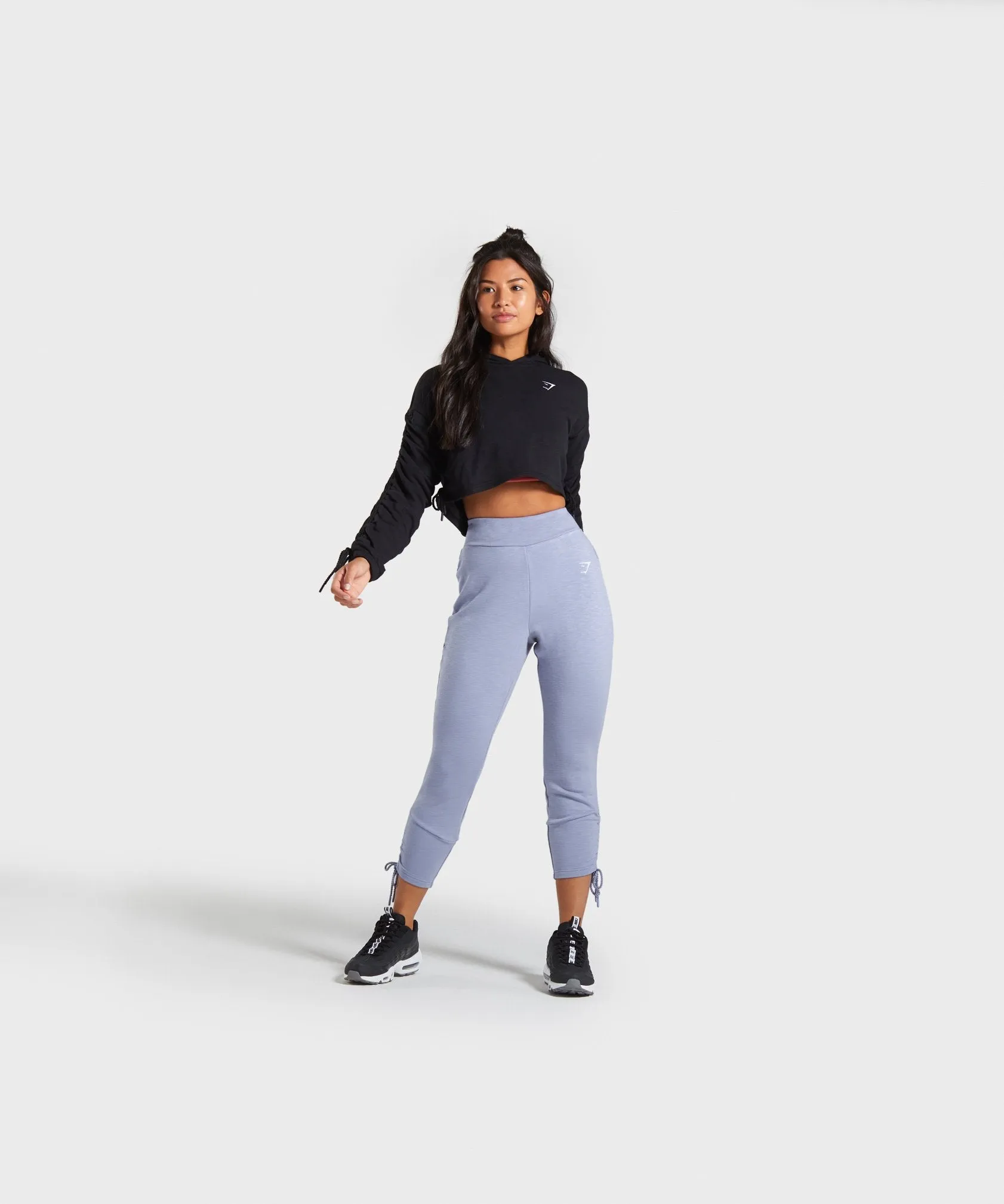 Gymshark Ruched Cropped Hoodie - Black