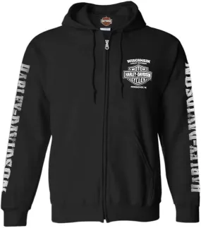 Harley Davidson Men's Lightning Crest Full-Zip Hoodie