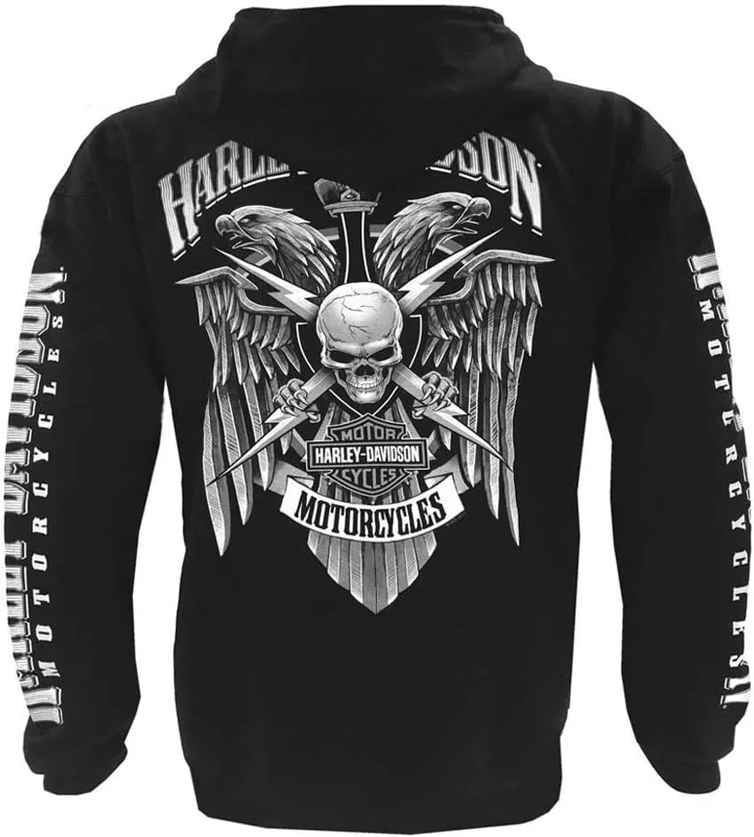 Harley Davidson Men's Lightning Crest Full-Zip Hoodie