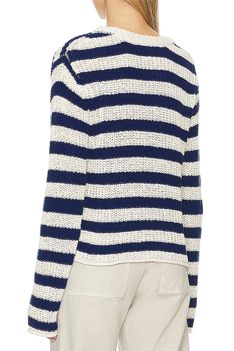 HWS1131 Nautical Vibes Striped Sweater