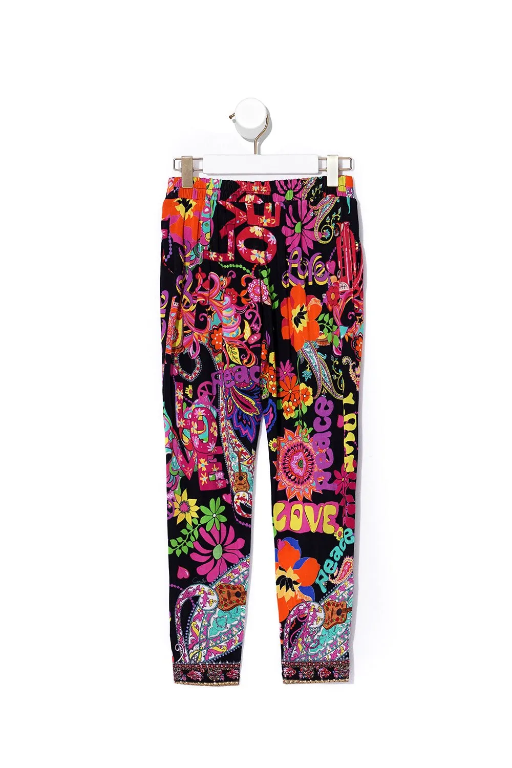 KIDS HAREM PANTS PEACE LOVE AND HAIR