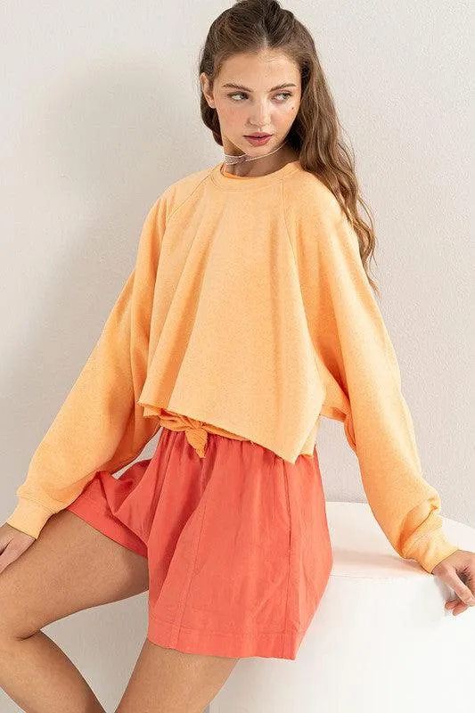 Laid Back Lightweight Cropped Sweatshirt