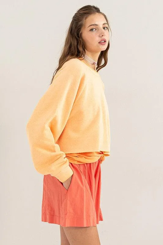 Laid Back Lightweight Cropped Sweatshirt