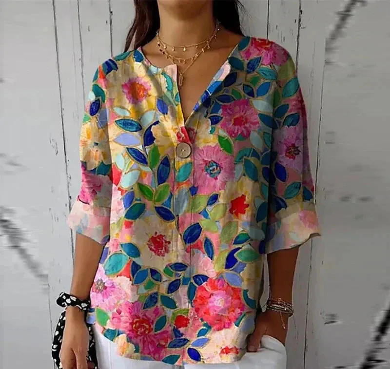 Lena - Elegant Floral Blouse