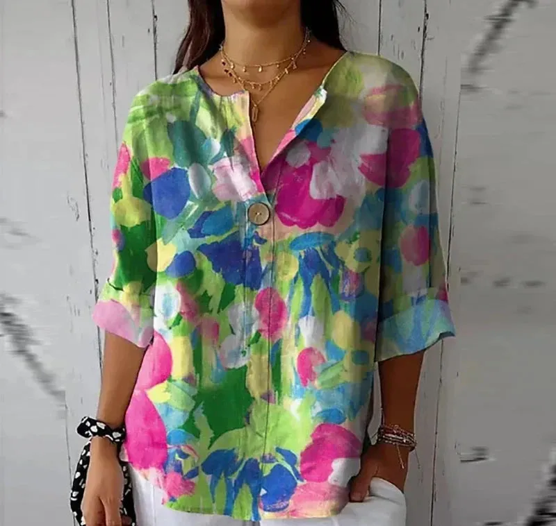 Lena - Elegant Floral Blouse