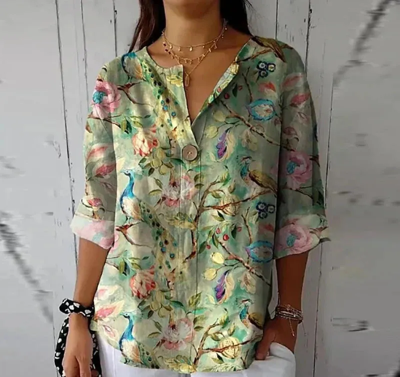 Lena - Elegant Floral Blouse