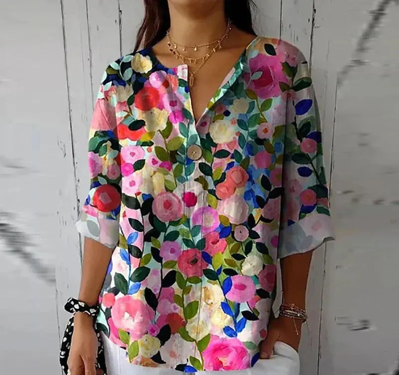 Lena - Elegant Floral Blouse