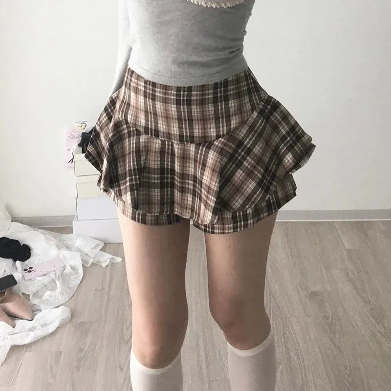 Lila Plaid Mini Skirt