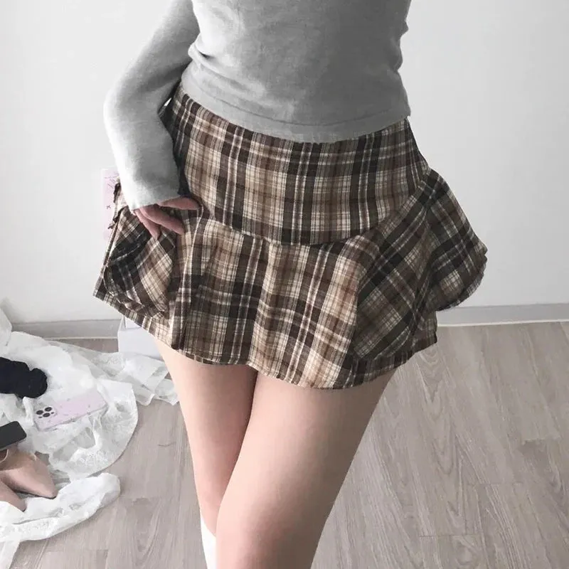 Lila Plaid Mini Skirt