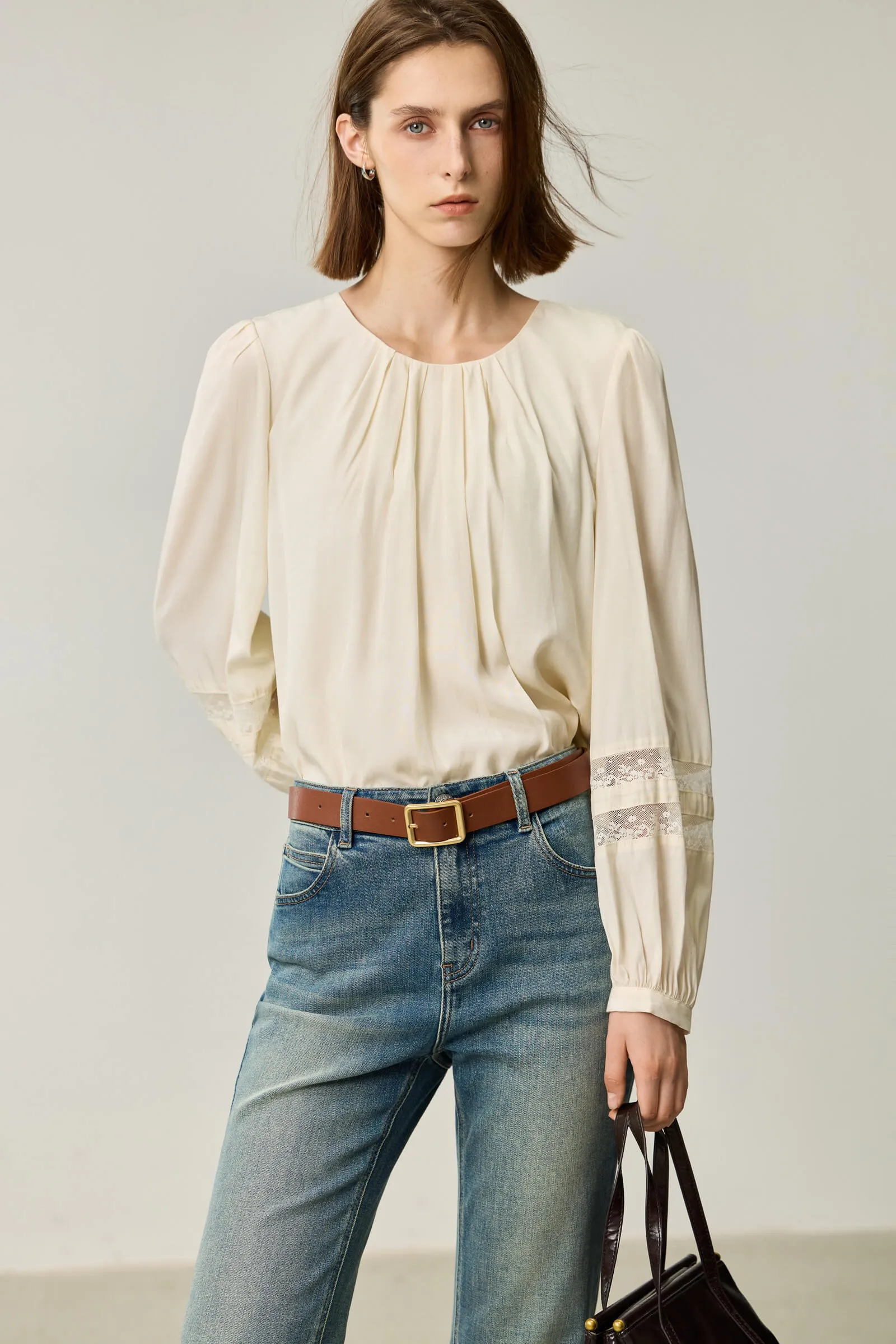 LILY Elegant Subtle Shine Chiffon Blouse