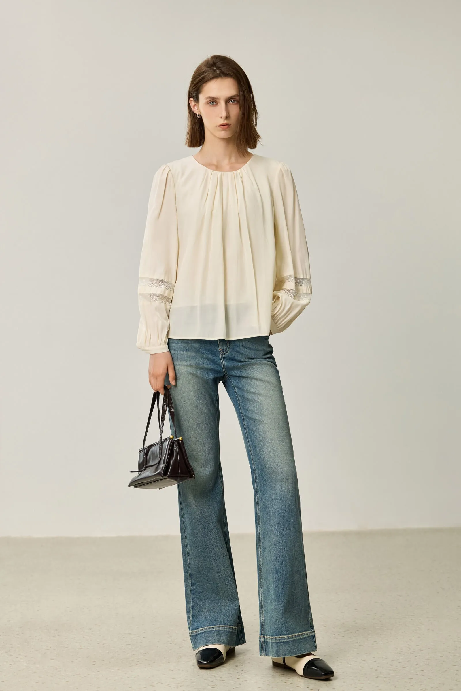 LILY Elegant Subtle Shine Chiffon Blouse