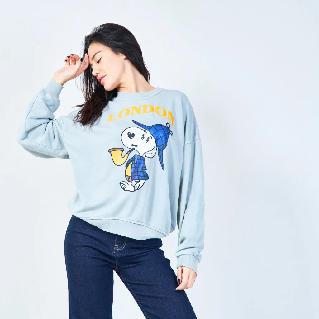 London graphic oversized sweatshirt wholesale