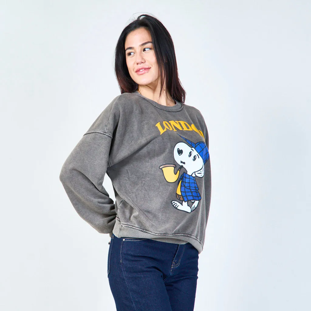 London graphic oversized sweatshirt wholesale