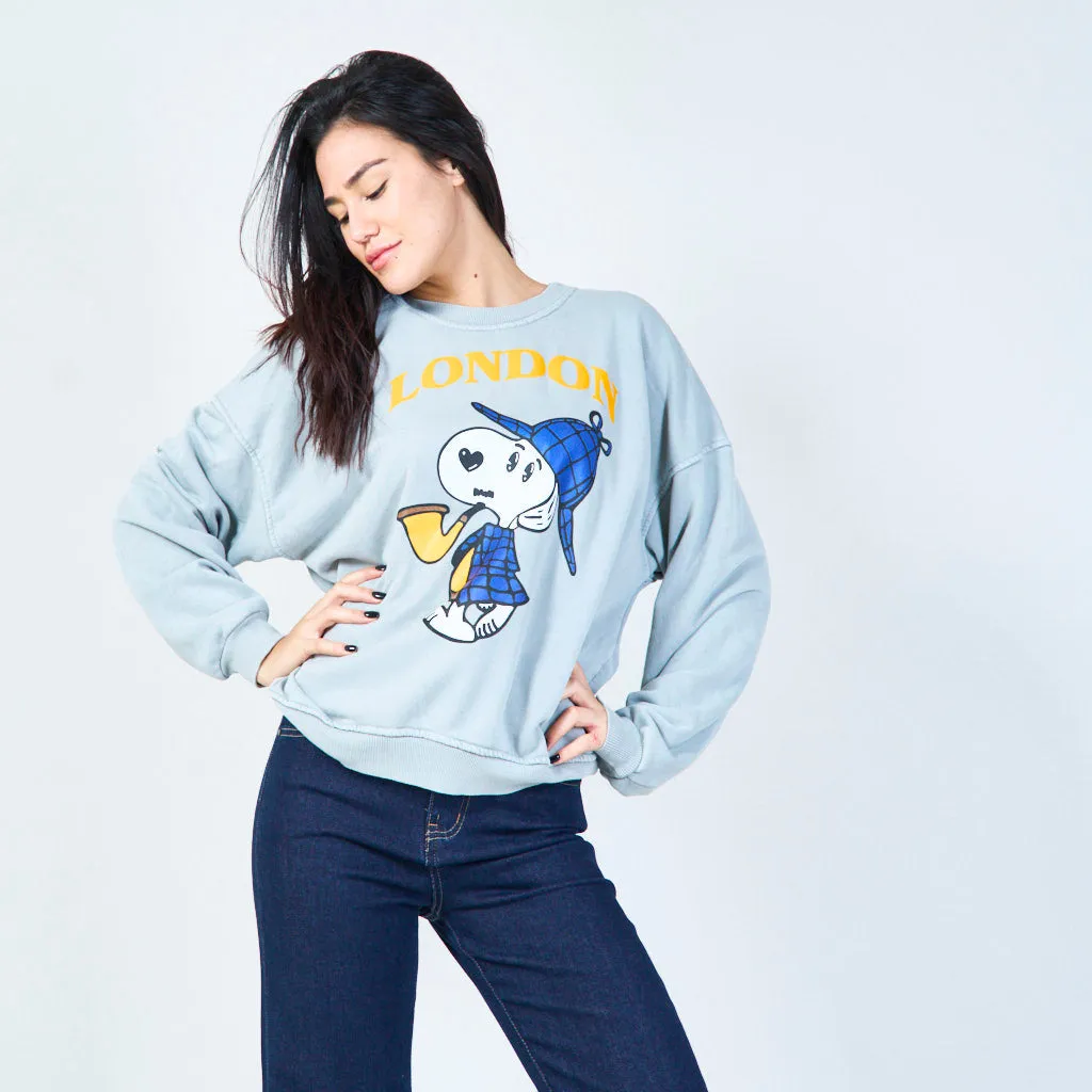 London graphic oversized sweatshirt wholesale