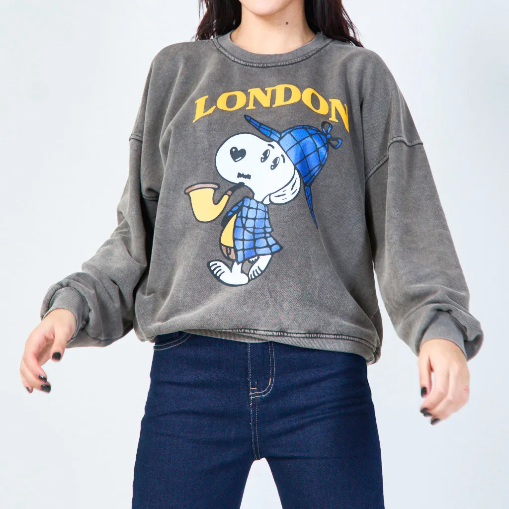 London graphic oversized sweatshirt wholesale