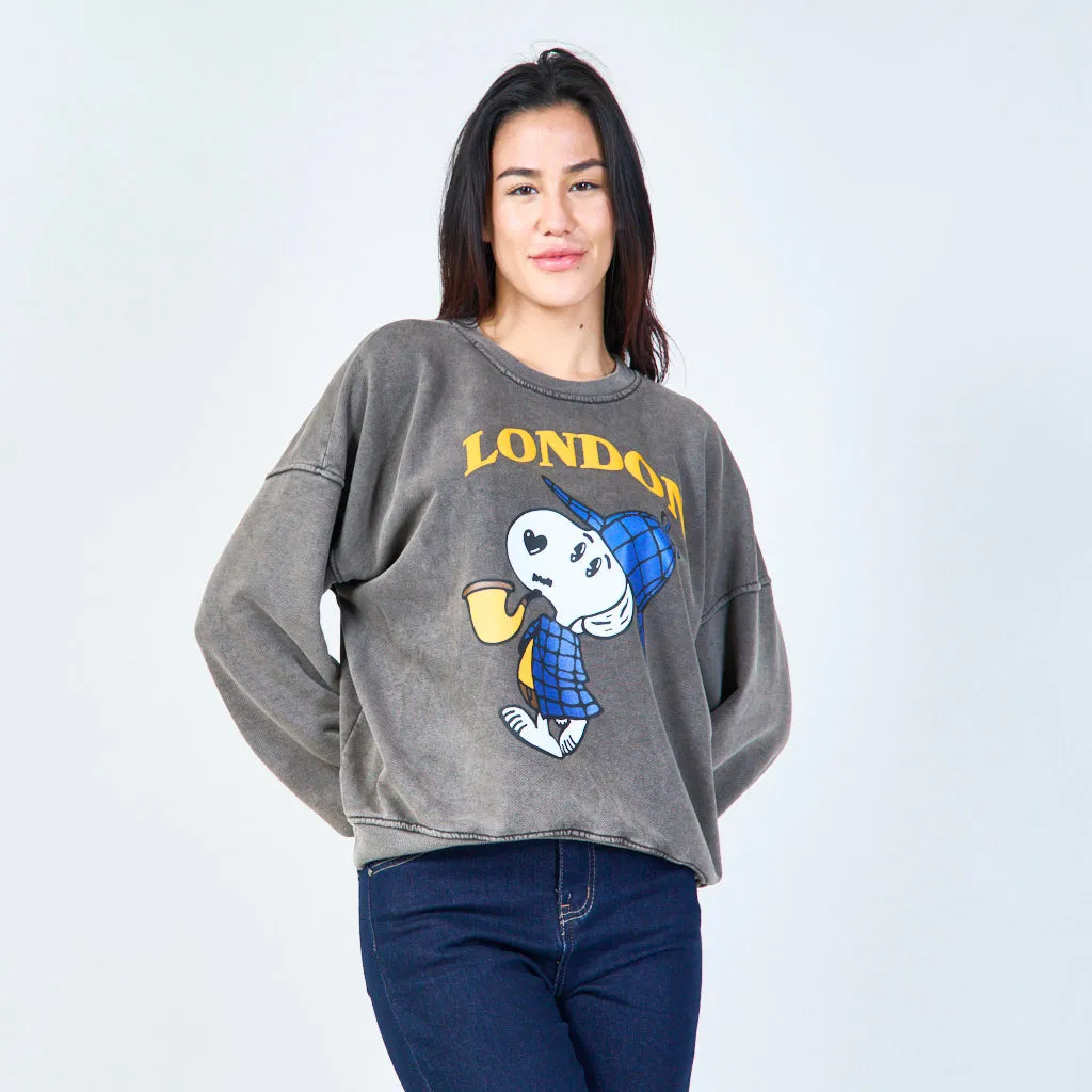 London graphic oversized sweatshirt wholesale