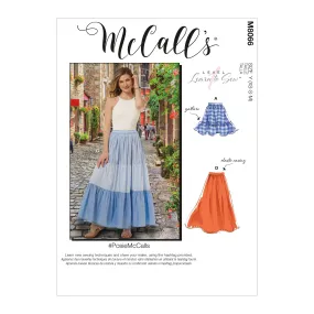 M8066 #PosieMcCalls - Misses' Pull-On Gathered Skirts with Tier and Length Variations