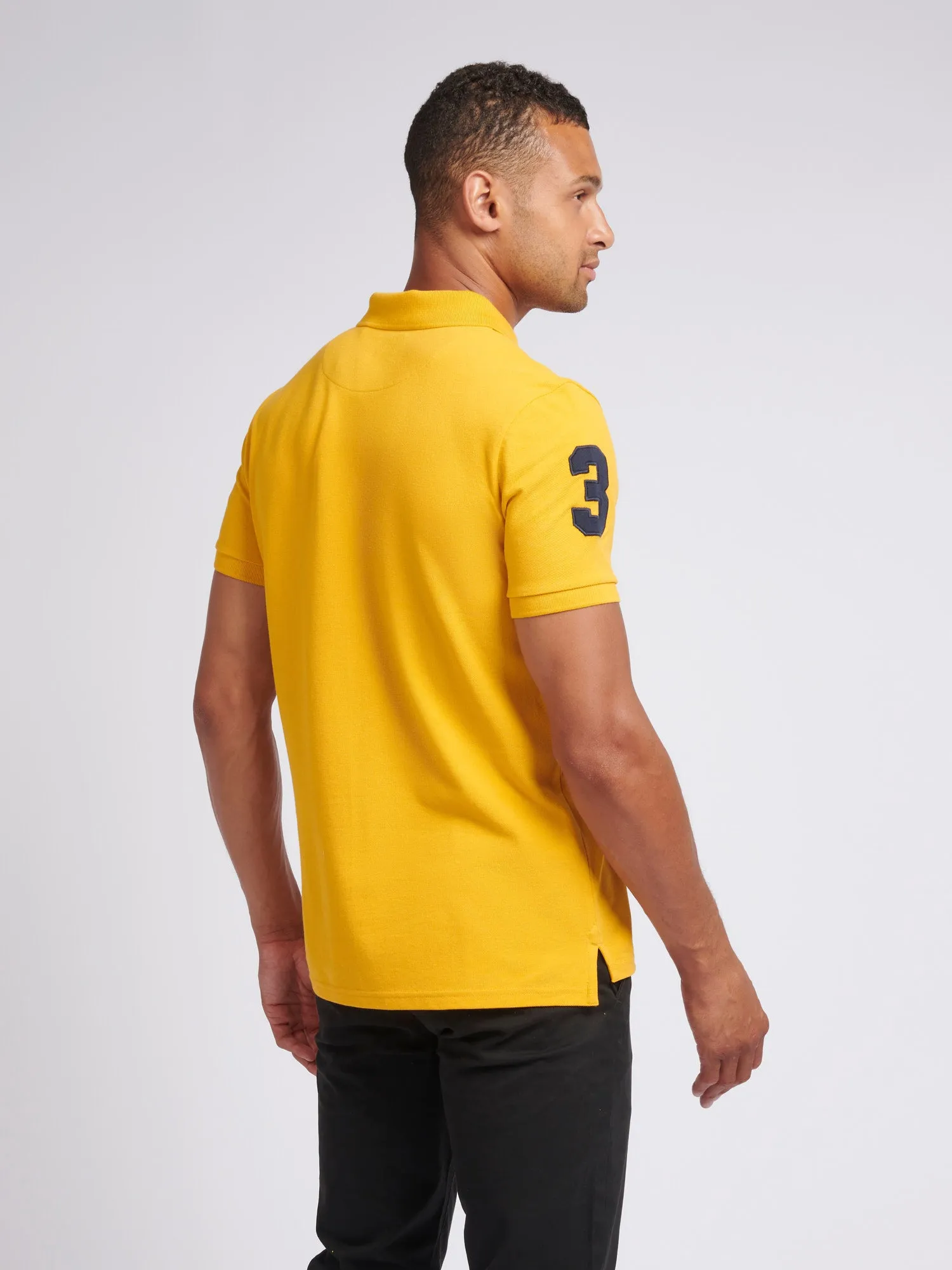 Mens Player 3 Pique Polo Shirt in Mango Mojito