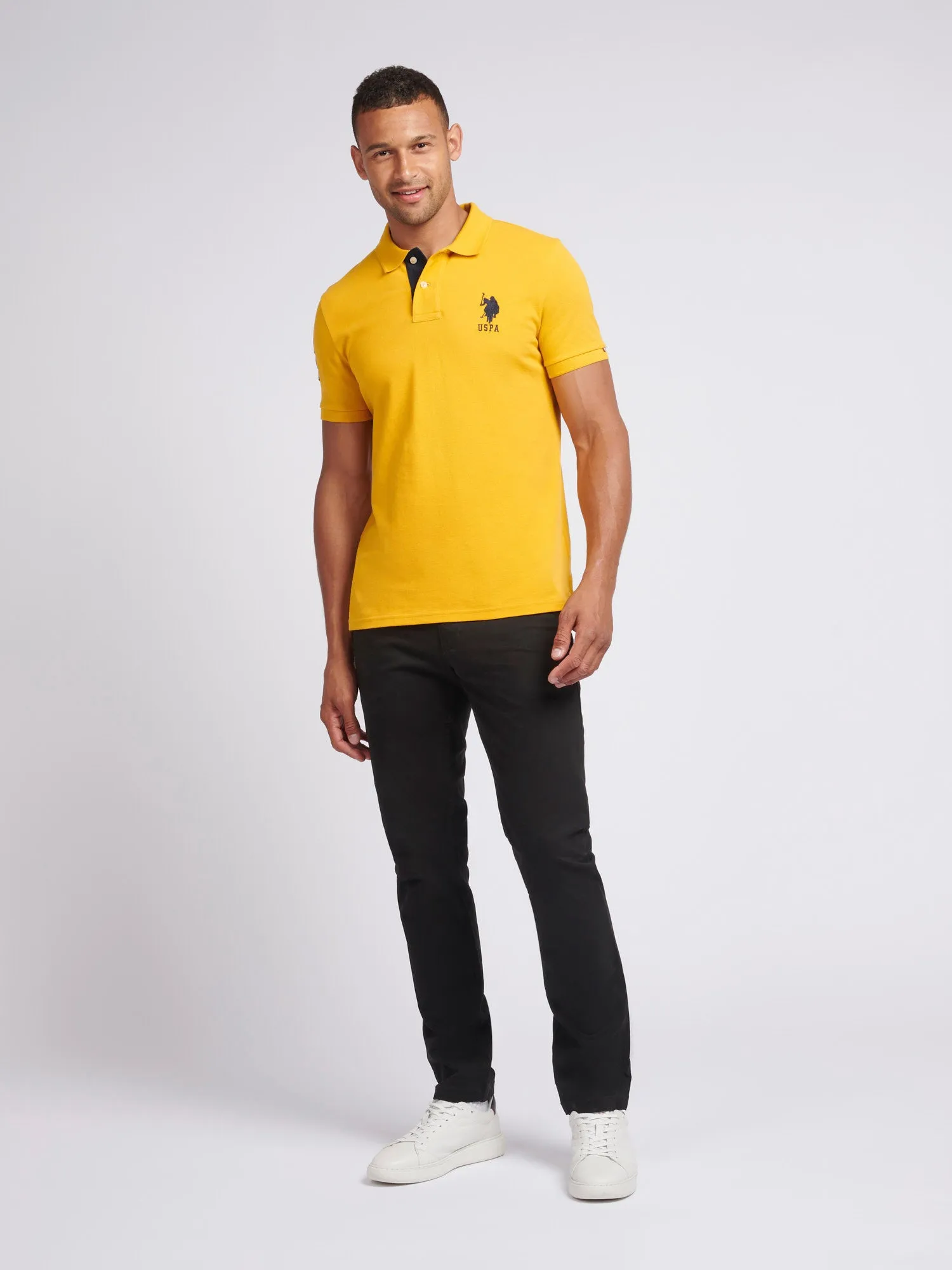 Mens Player 3 Pique Polo Shirt in Mango Mojito