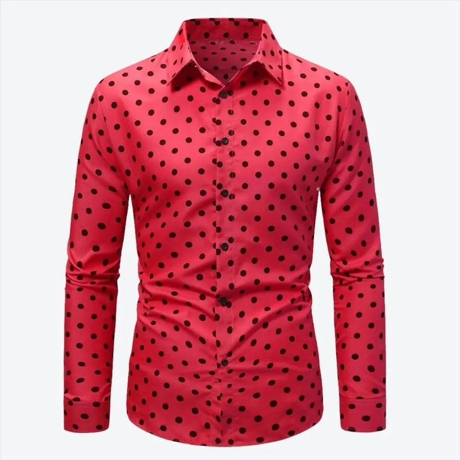 Modern Slim Fit Polka Dot Shirts