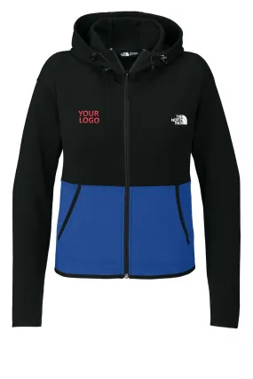 North Face Ladies Double-Knit Zip Custom Hoodies, Blue/ Black