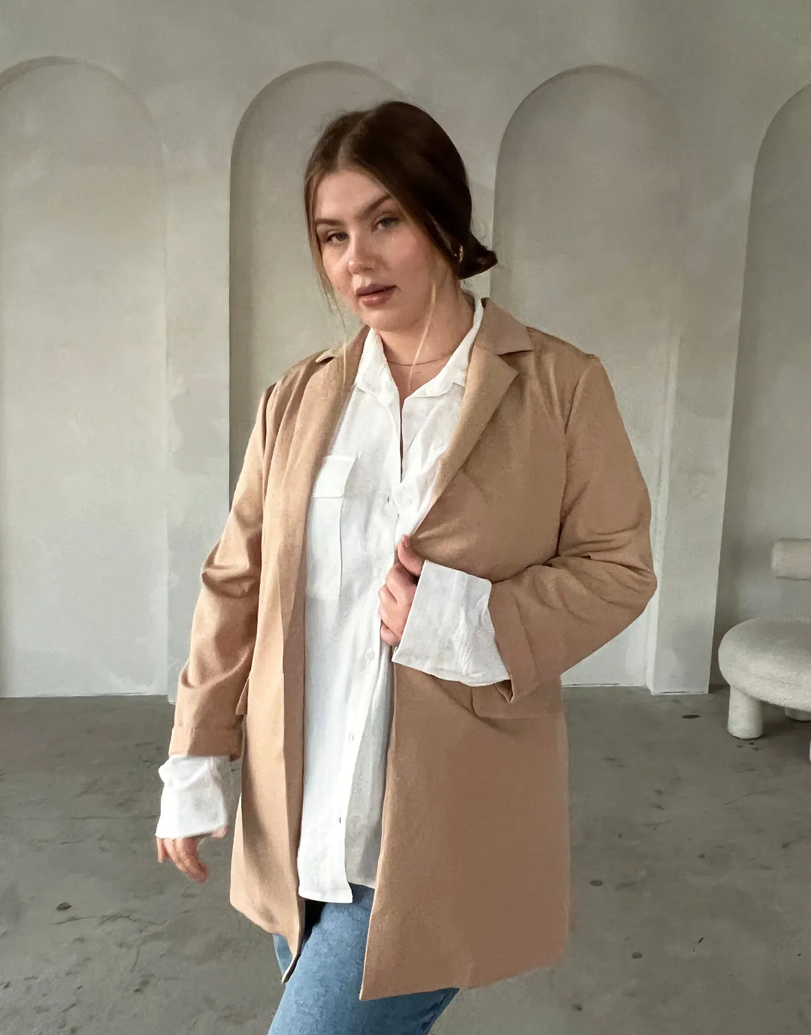 Plus Size Lightweight Open Blazer