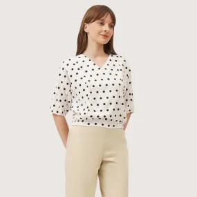 Polka Dot Puff Sleeve Top