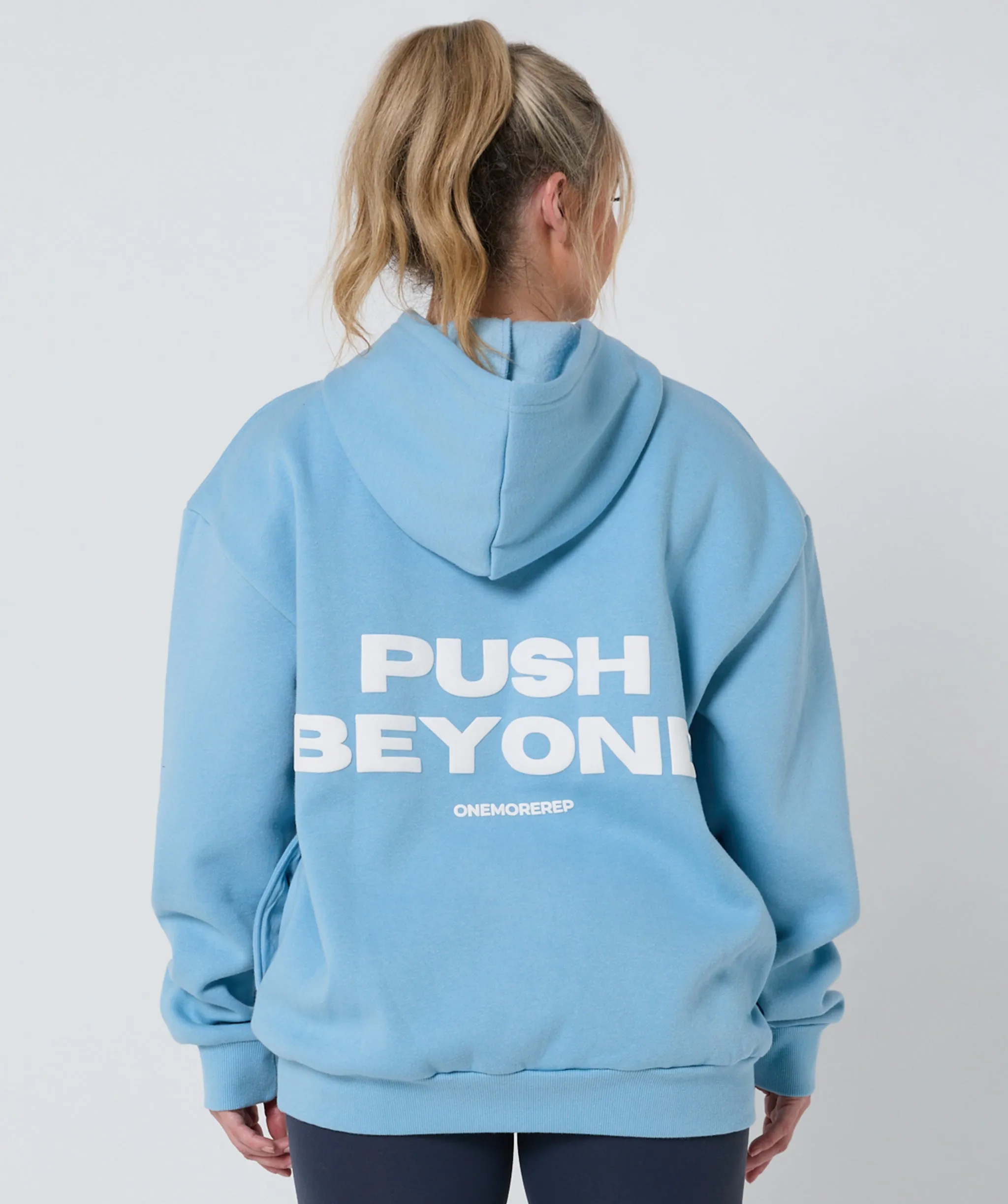 Push Beyond Oversize Hoodie Ice Blue