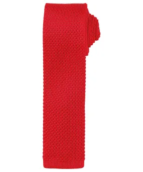 Red - Slim knitted tie