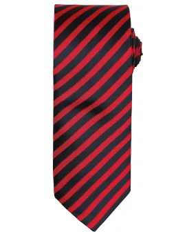 Red/Black - Double stripe tie