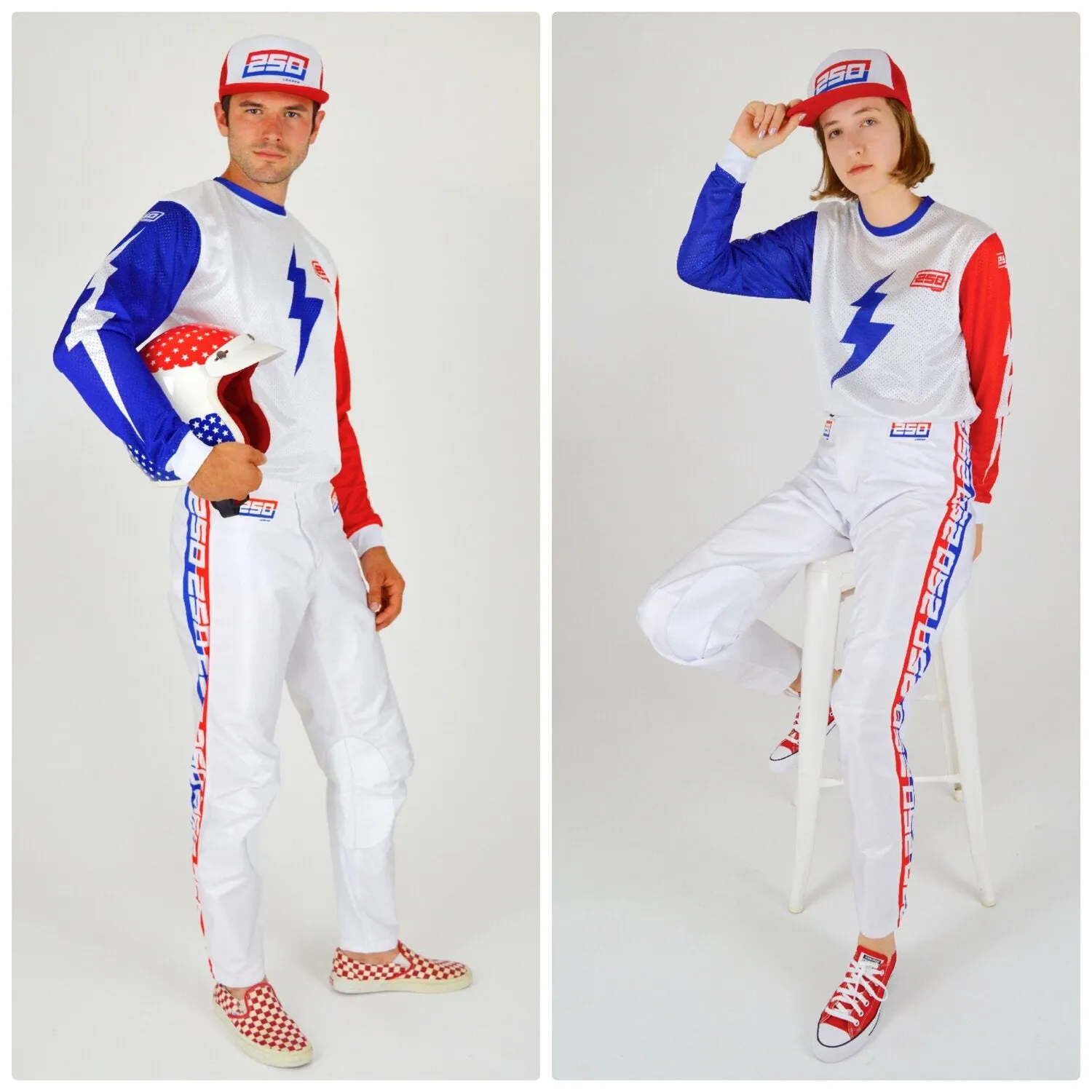 Retro Motocross Pants White