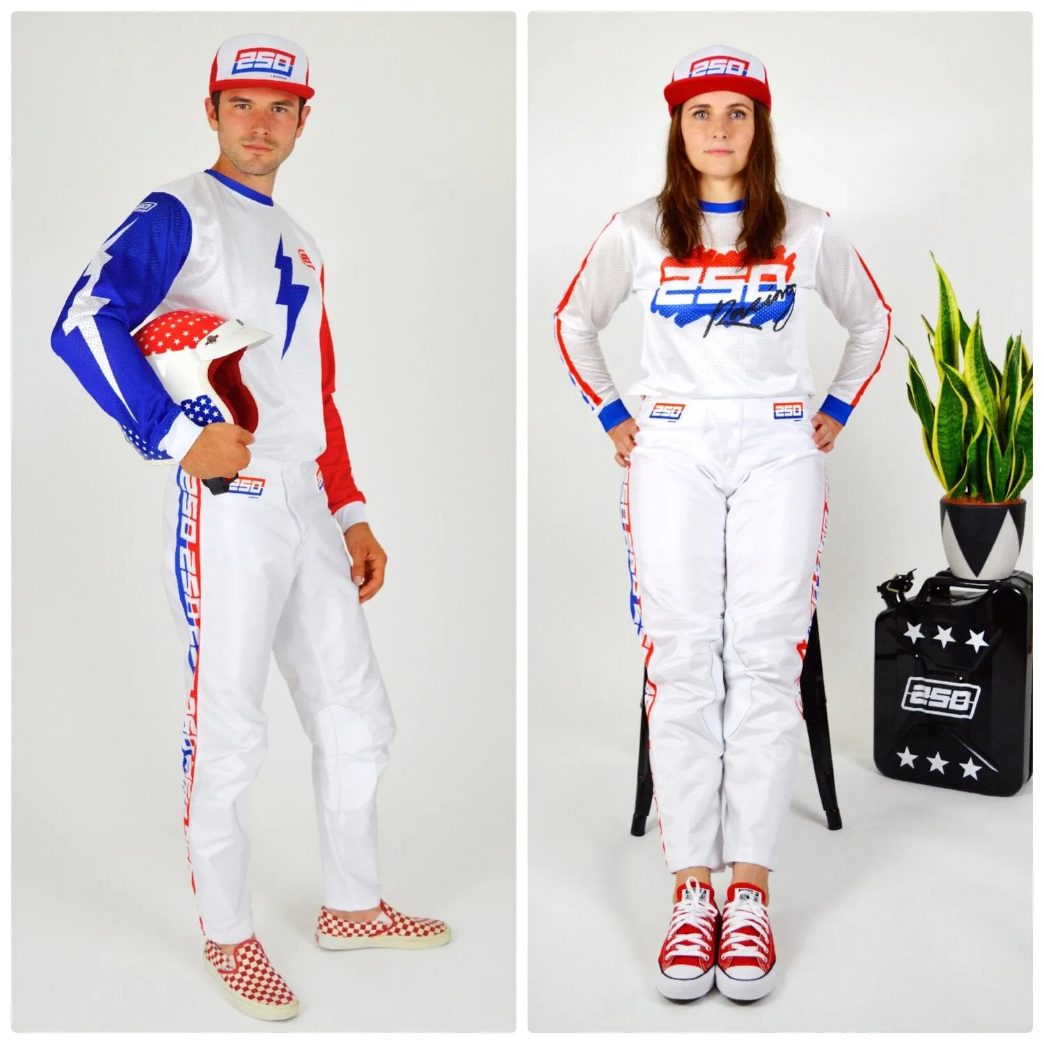 Retro Motocross Pants White