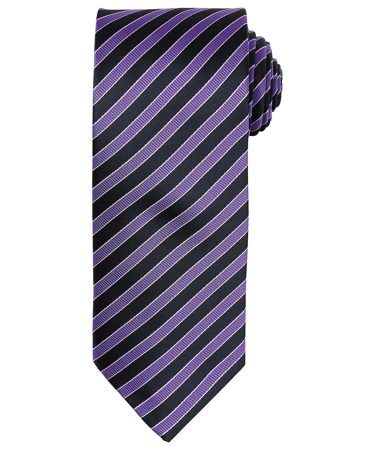 Rich Violet/Black - Double stripe tie