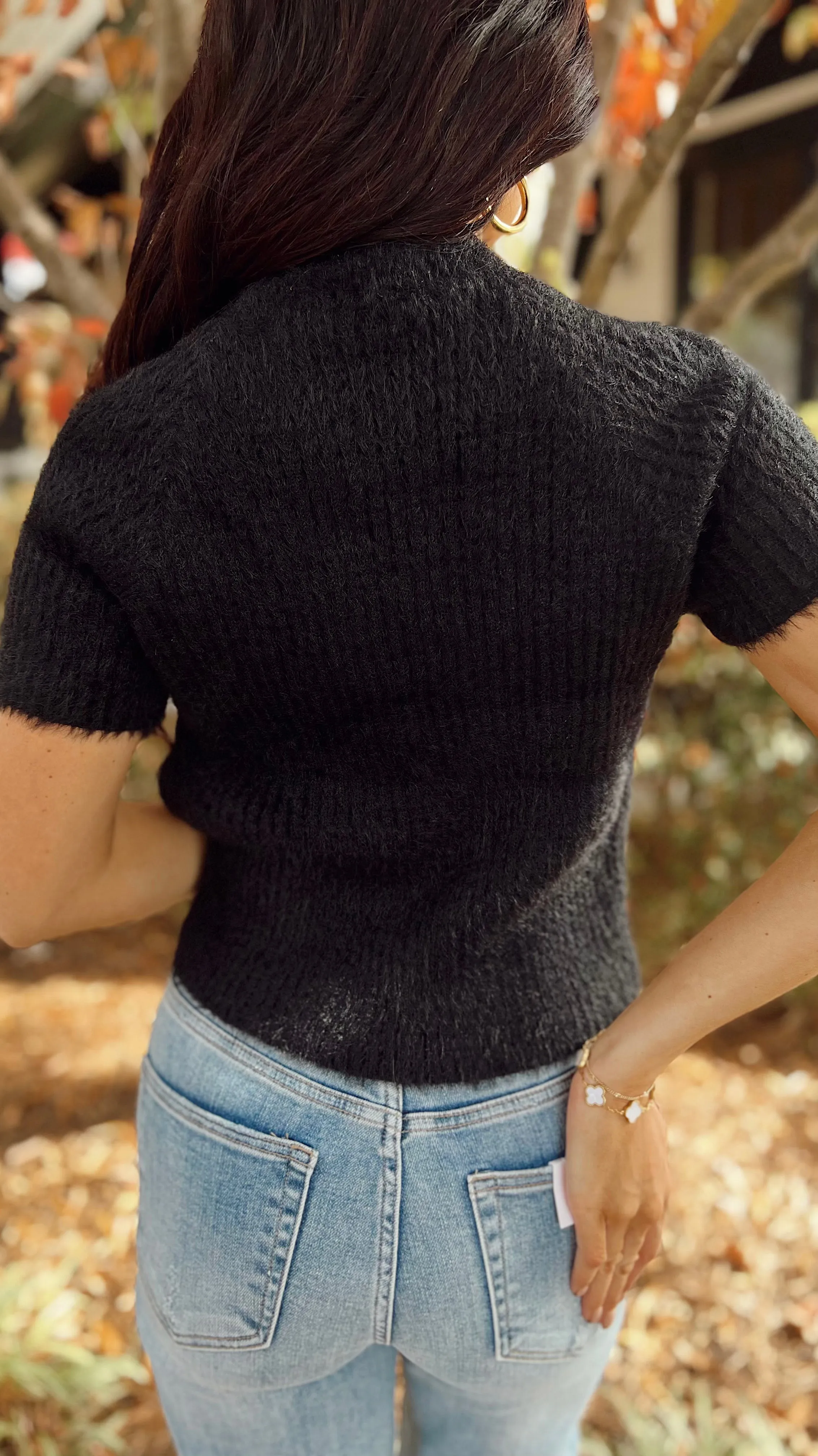 Ruby Ribbed Short Sleeve Sweater