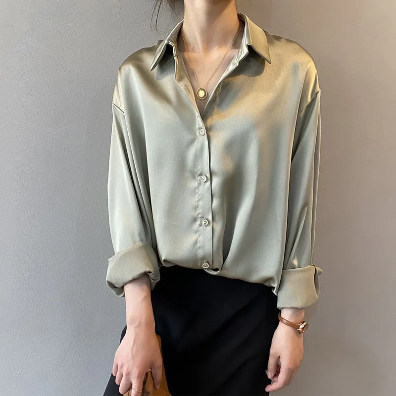 Satin Elegant Ladies Shirt