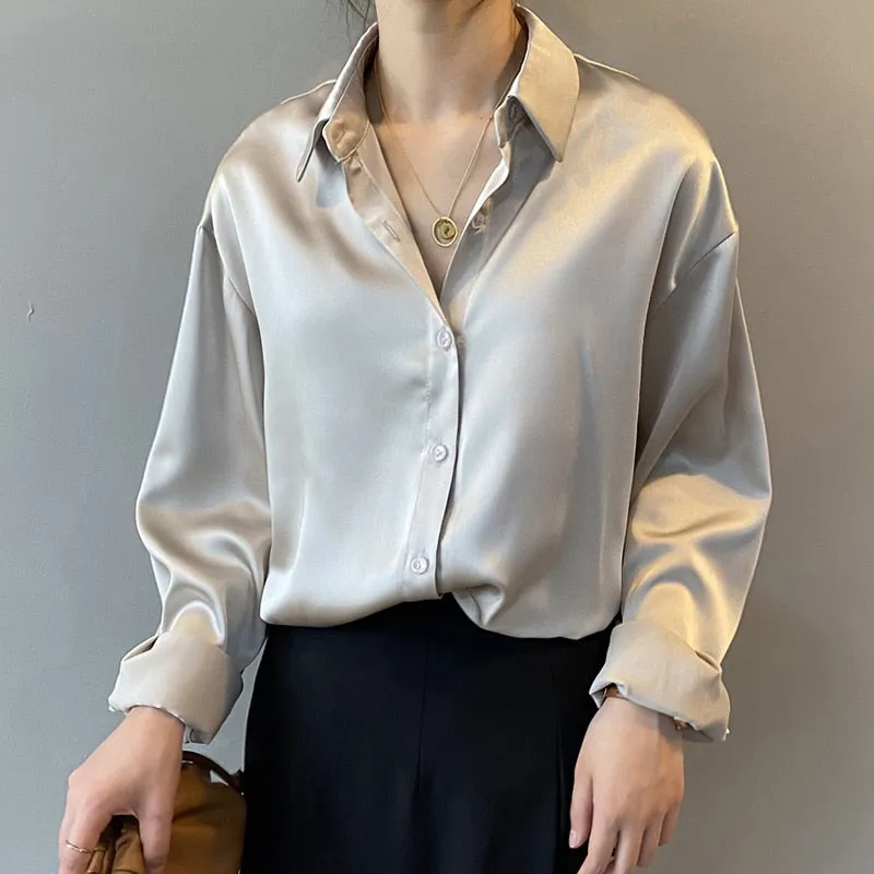 Satin Elegant Ladies Shirt