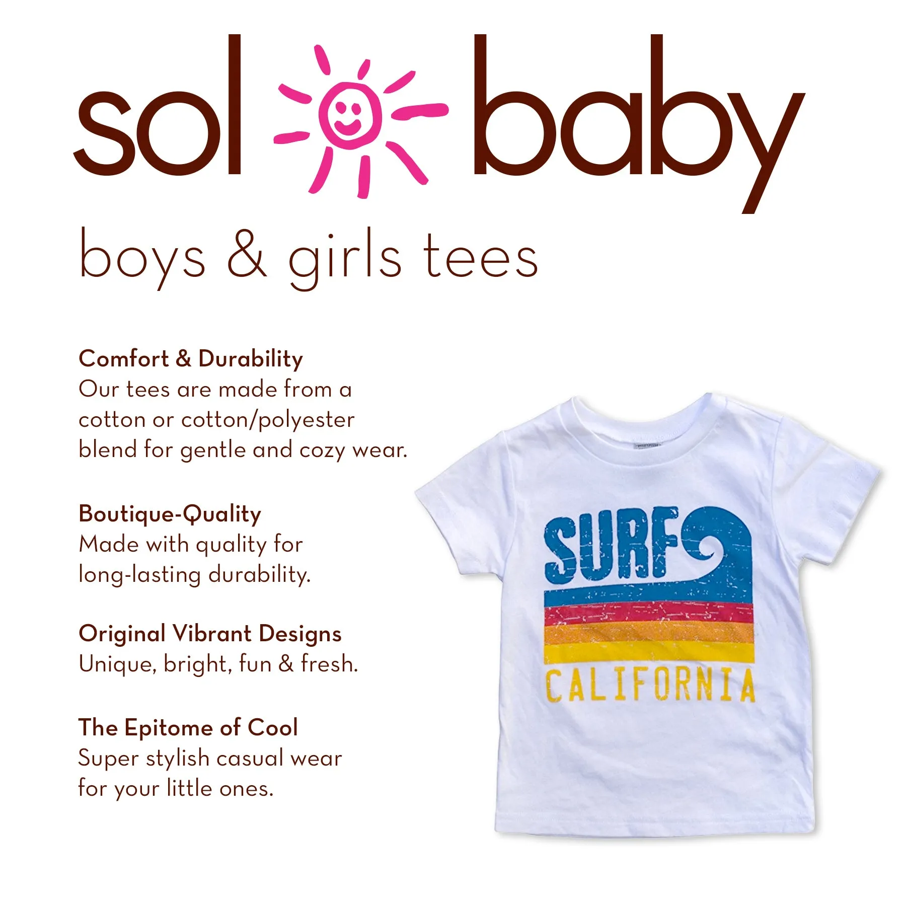 Sol Baby Surf California Wave White Tee