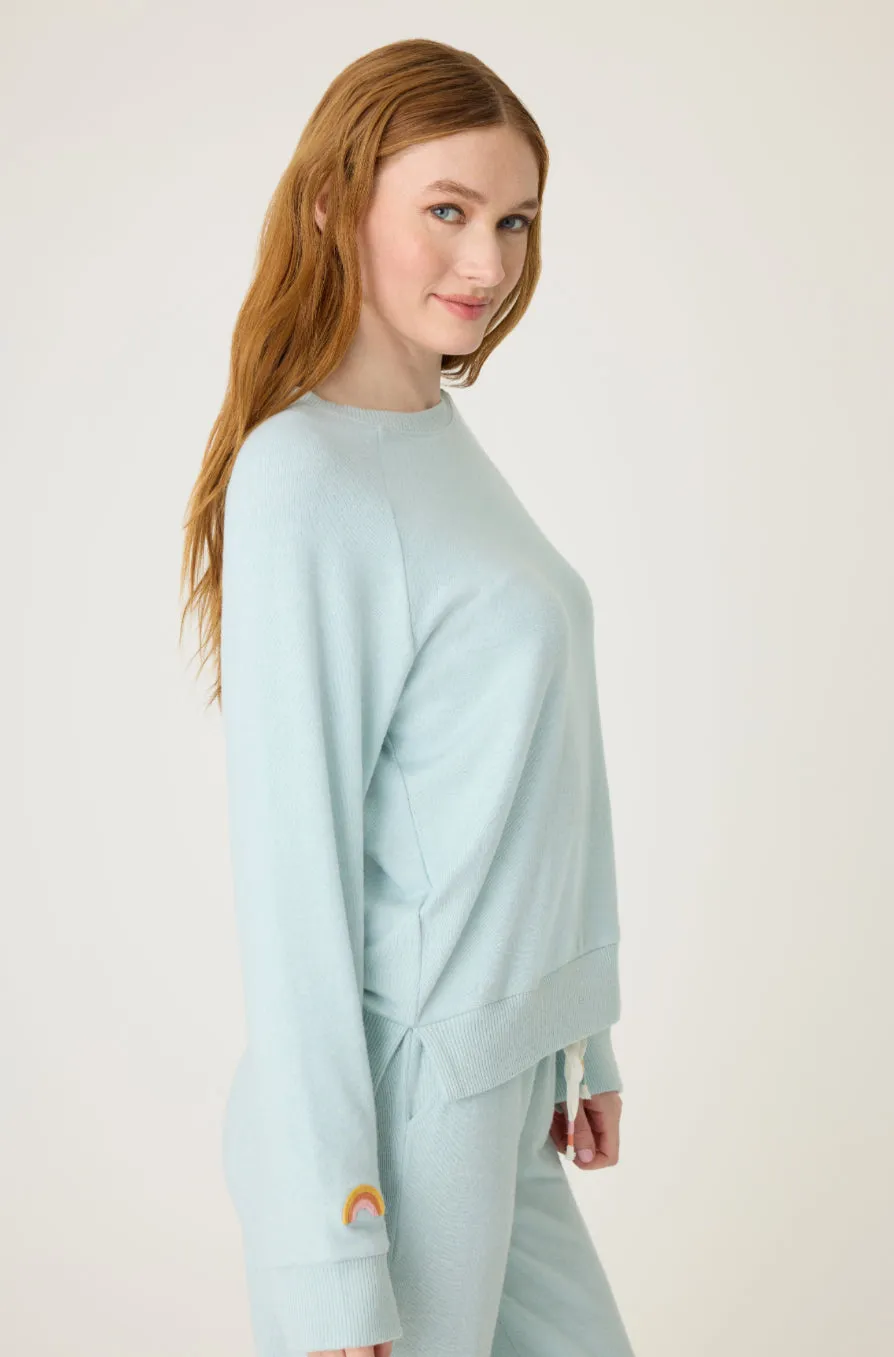 Sunshine On My Mind Long Sleeve Top in Dusty Blue