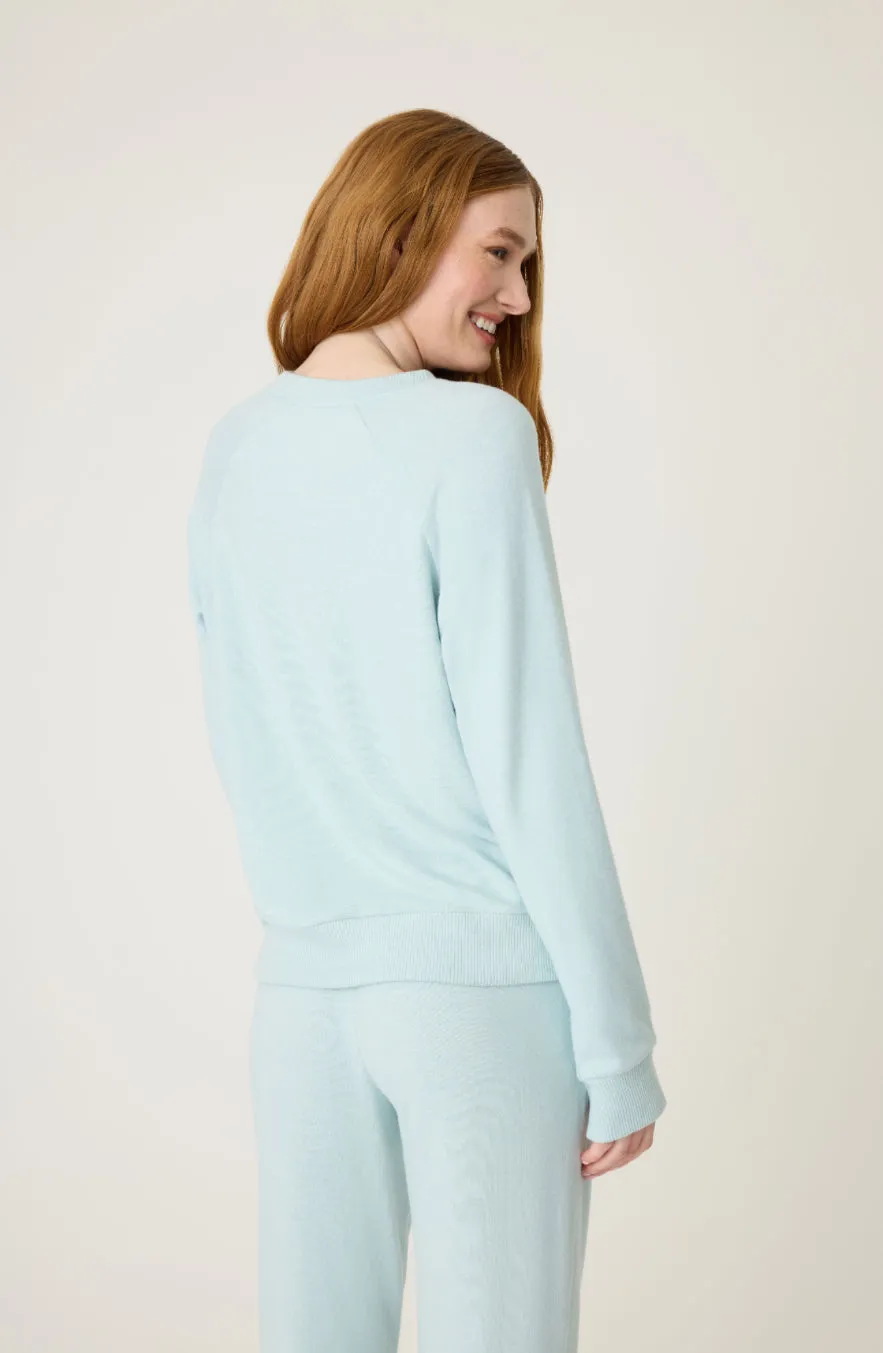 Sunshine On My Mind Long Sleeve Top in Dusty Blue