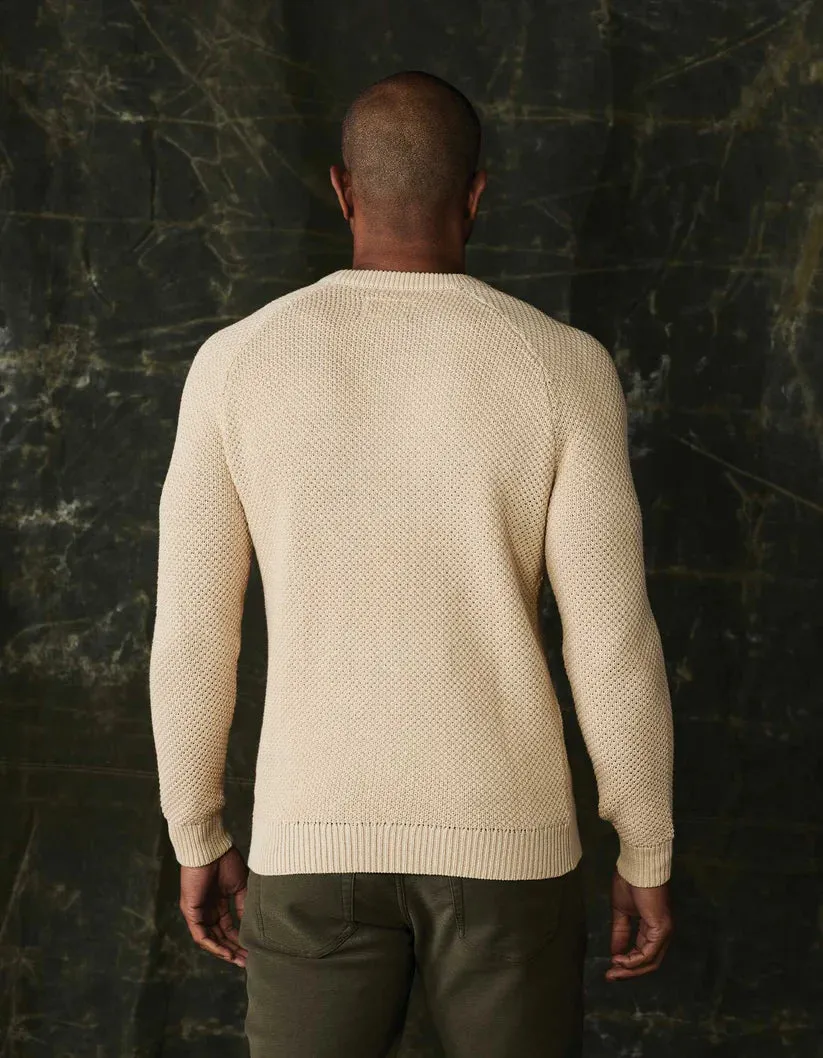 The Normal Brand Men's Moss Stitch Crew, Tan