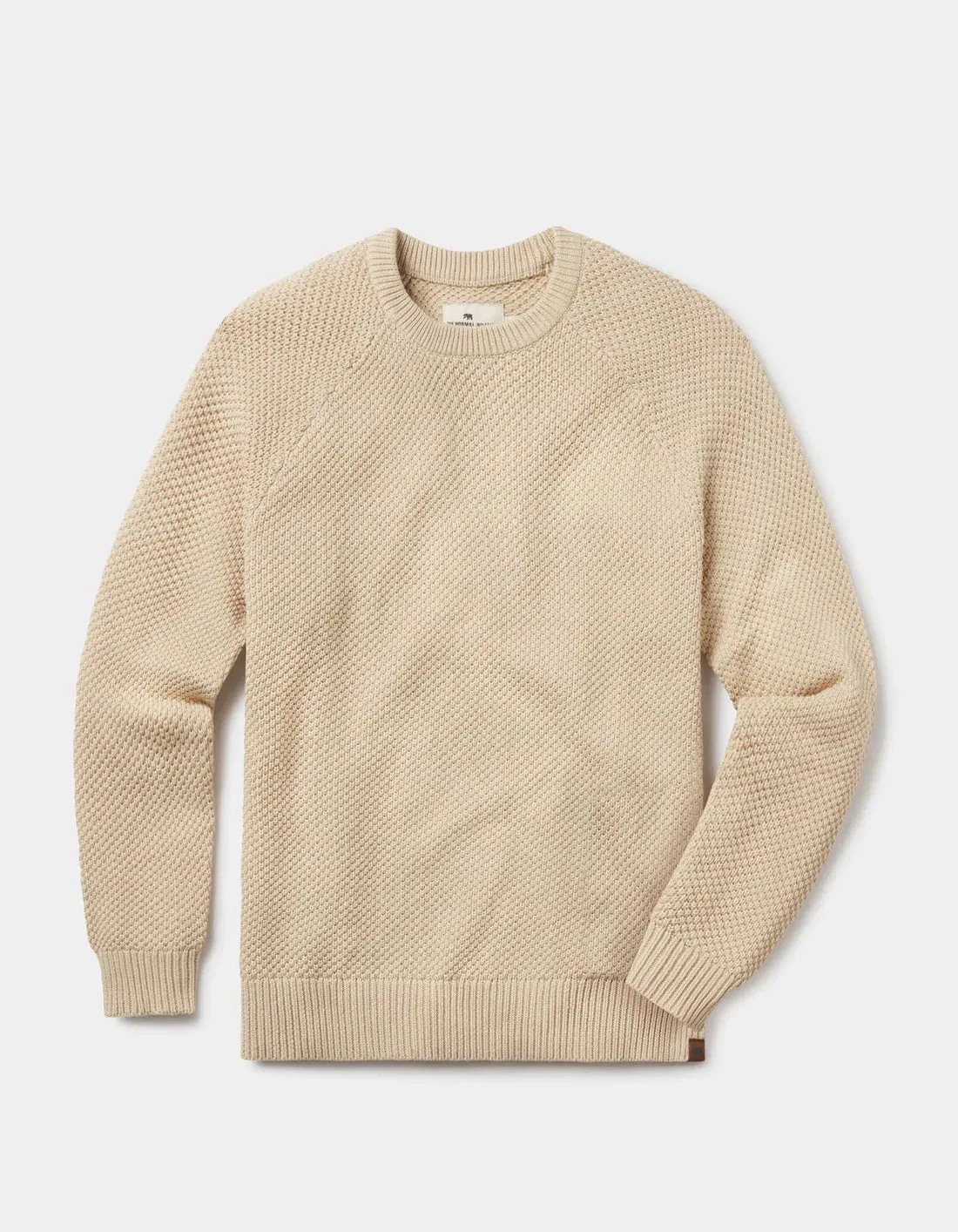 The Normal Brand Men's Moss Stitch Crew, Tan