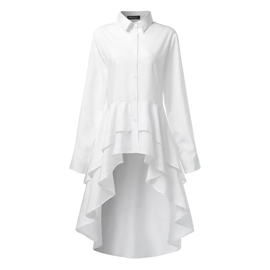 Trendy Ruffle Swallowtail Blouse