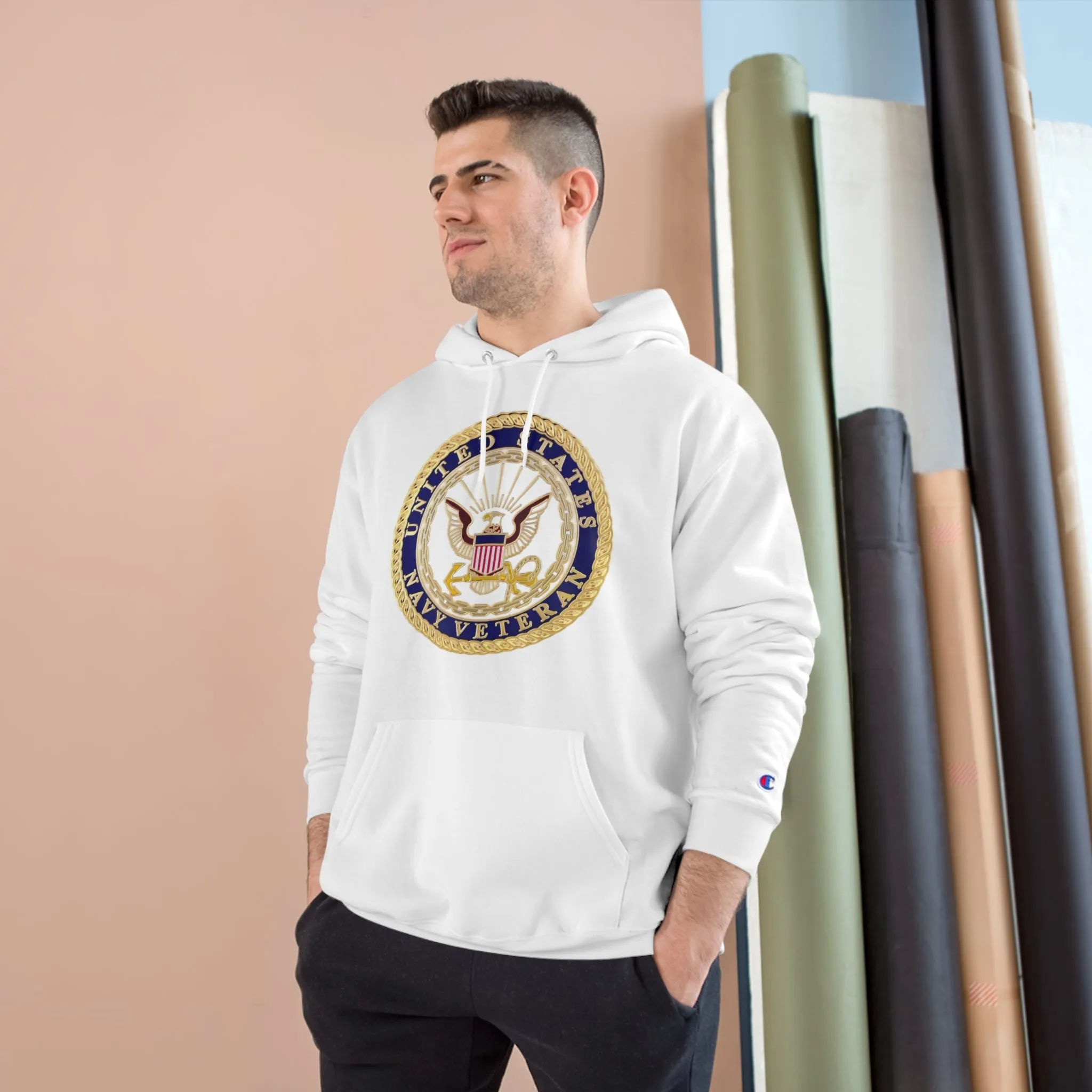 U.S. Navy Veteran-Champion Hoodie w/o image on back