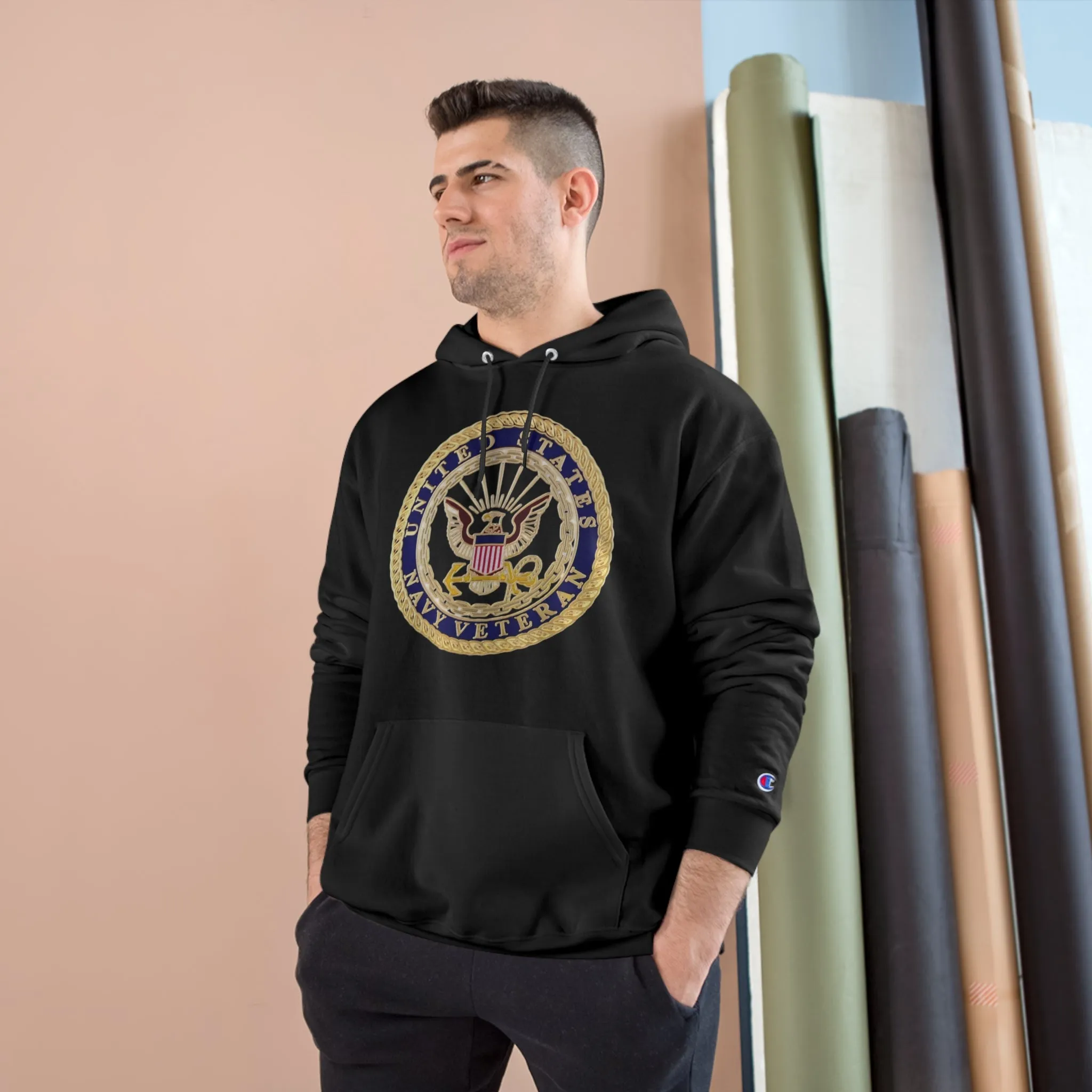 U.S. Navy Veteran-Champion Hoodie w/o image on back