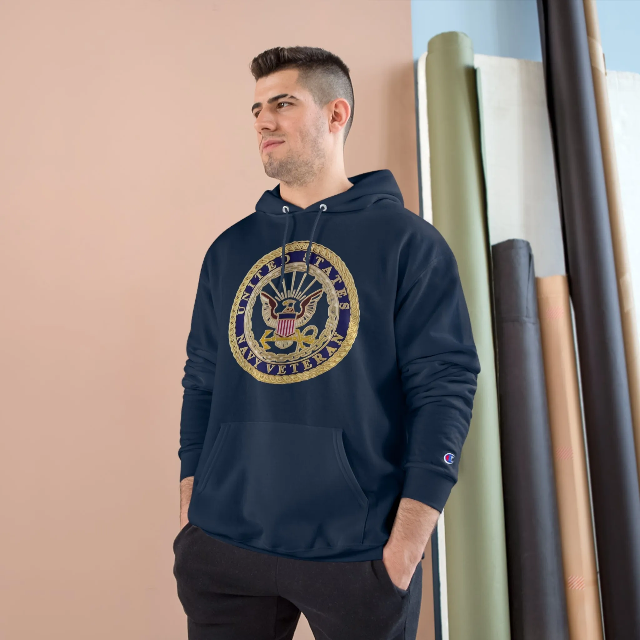 U.S. Navy Veteran-Champion Hoodie w/o image on back