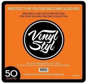 Vinyl Styl 12" Vinyl Record Outer Sleeve Poly - 50 Count (Clear)