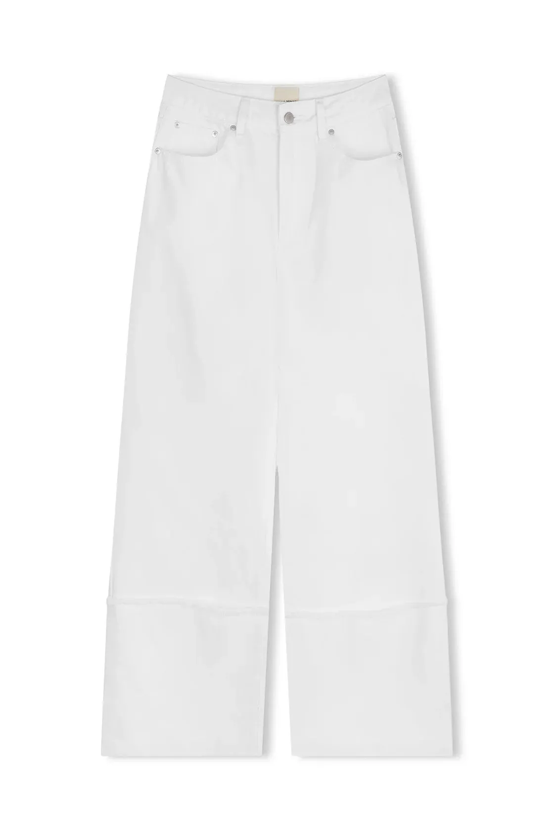 WHITE RECYCLED COTTON RELAXED STRAIGHT JEAN