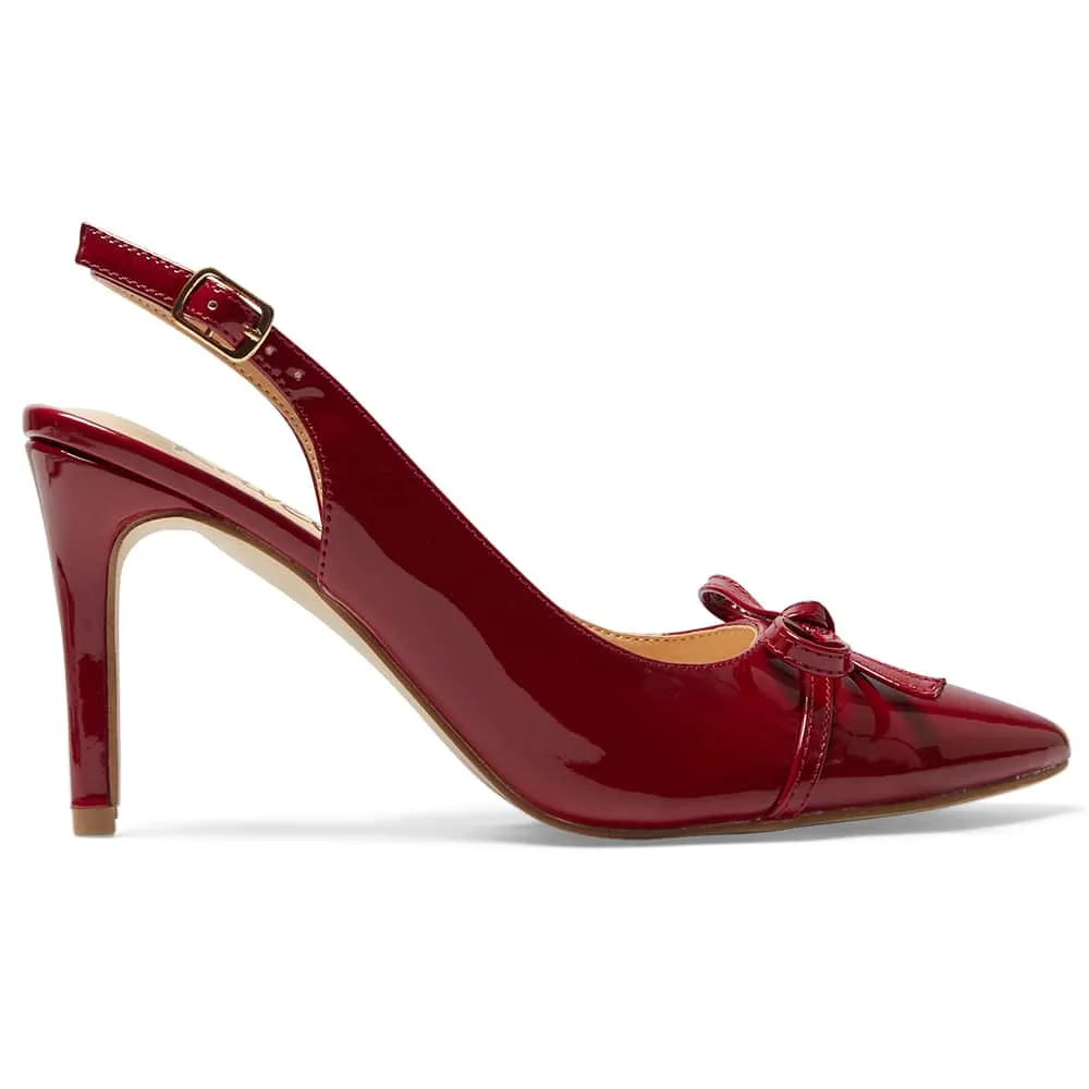 Wish Heel in Cherry Patent