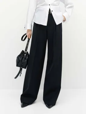 Wool Blend Relaxed Pants